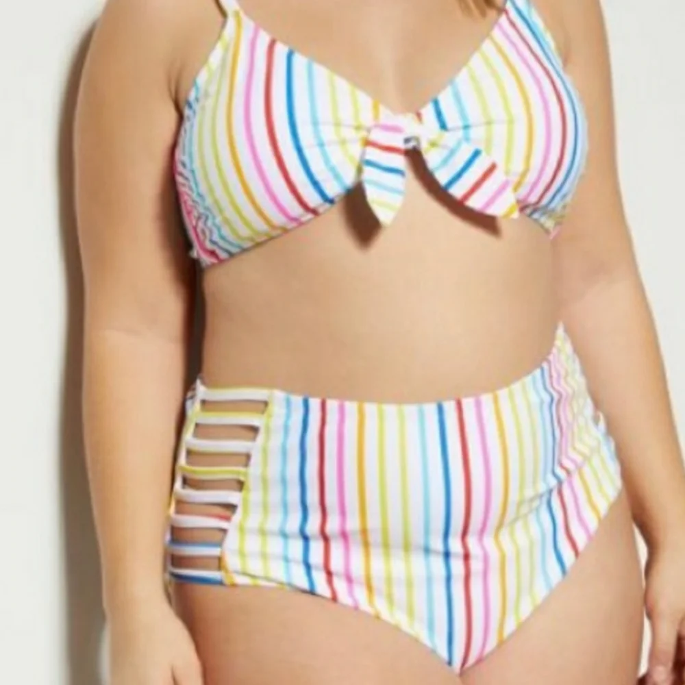 Rue21 NWOT Rainbow striped Bikini Bottoms